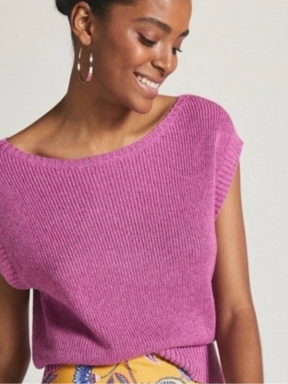 Maeve Magenta Sleeveless Sweater